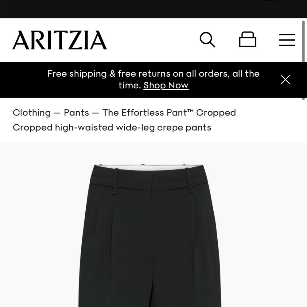 Aritzia Wilfred - The Effortless Pants size 2 cropped